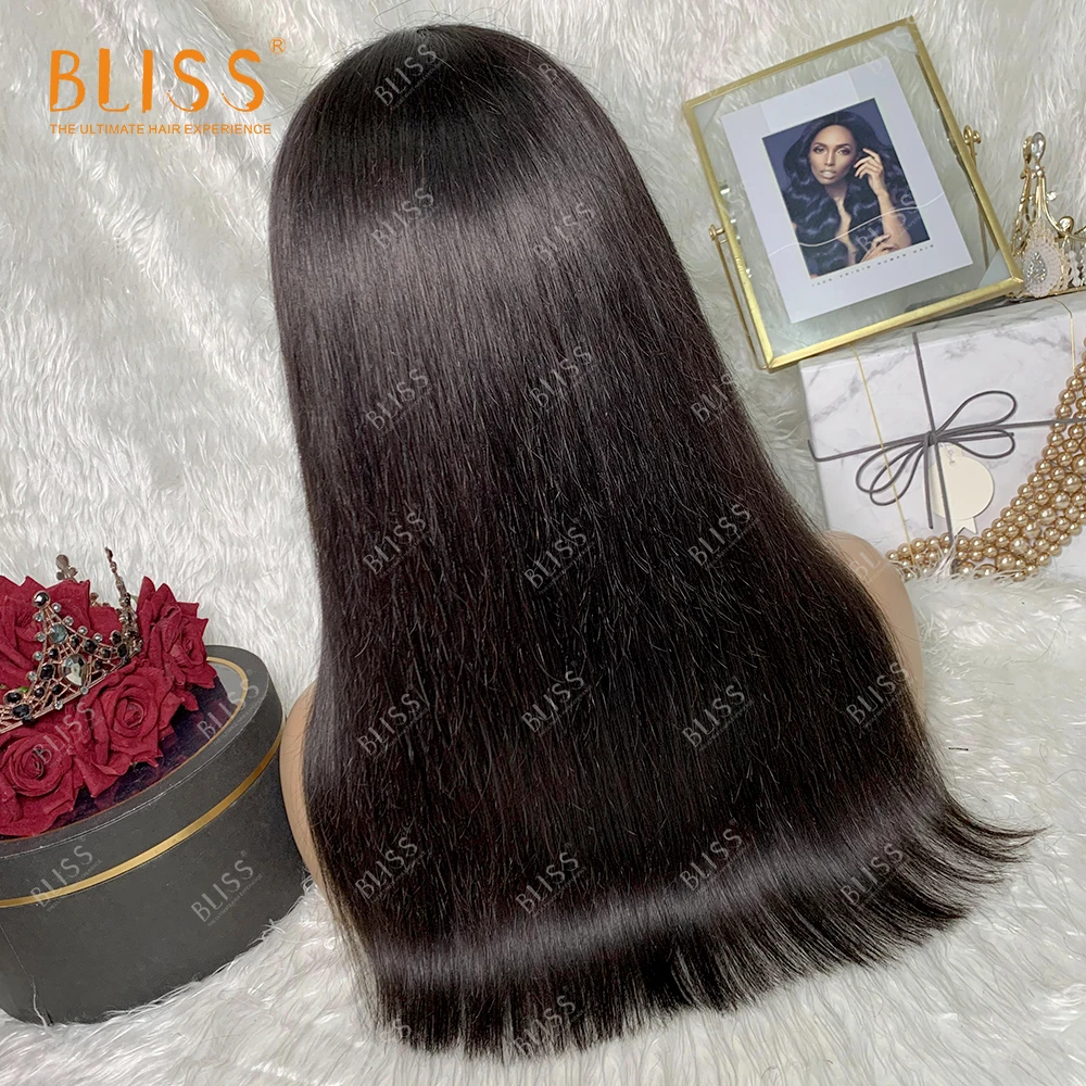 Парик BLISS из длинных прямых человеческих волос с челкой Бразильская бахрома