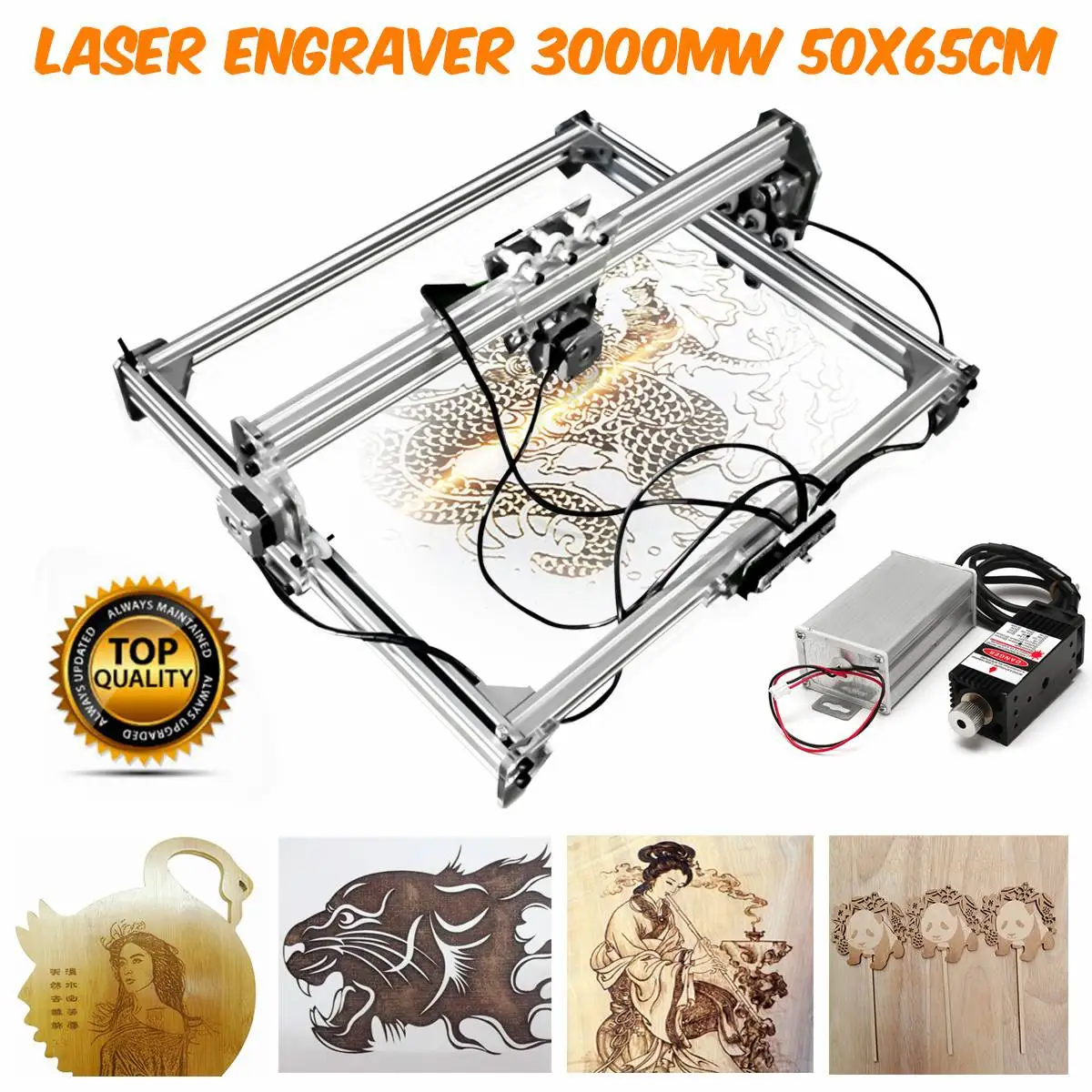 7000W 12V Laser Graviermaschine 40x30cm DIY CNC Laserengraver Kits 2 Achsen DE 