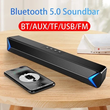 

TV Sound Bar AUX USB Wired and Wireless Bluetooth Home Theater FM Radio Surround SoundBar for PC TV Speaker for Computer