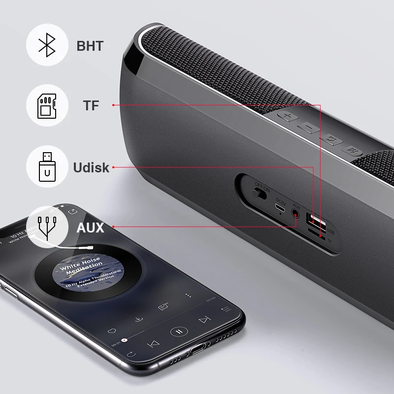 SANLEPUS Bluetooth наружный динамик металлический портативный супер бас беспроводной громкий динамик 3D стерео музыка объемный с TFCard Aux