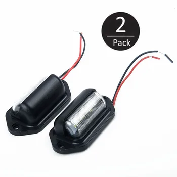 

2pcs Car Lights 10-30V IP65 Waterproof 6LED License Plate Light Car Boat Truck Trailer Step Lamp Universal With Two Wires
