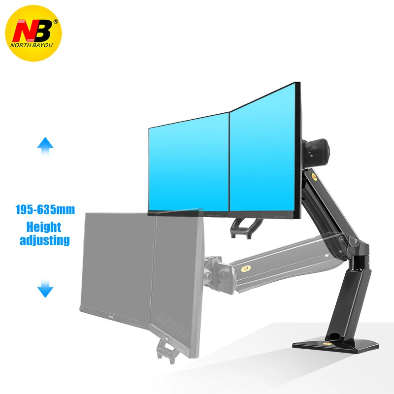 

NB F32 Gas Strut 24-32 inch Dual Screen Monitor Mount Bracket Desktop Sit Stand Workstation Load 2-15kgs