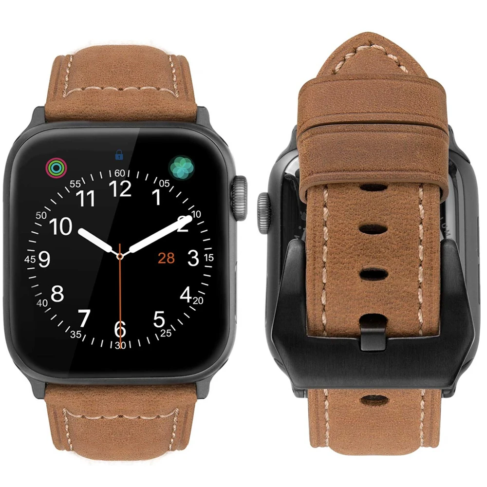 Ремешок для apple watch series 5 40 мм 44 сменный Браслет из натуральной кожи iwatch 4 3 2 1 38 42