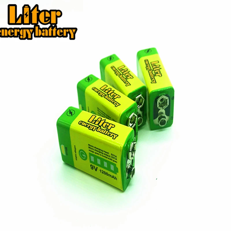 9V 6F22 USB 1200mAh Lipo перезаряжаемый литий-ионный аккумулятор+ 9V светодиодный зарядное устройство для дымовой сигнализации Беспроводной микрофон гитарный домофон