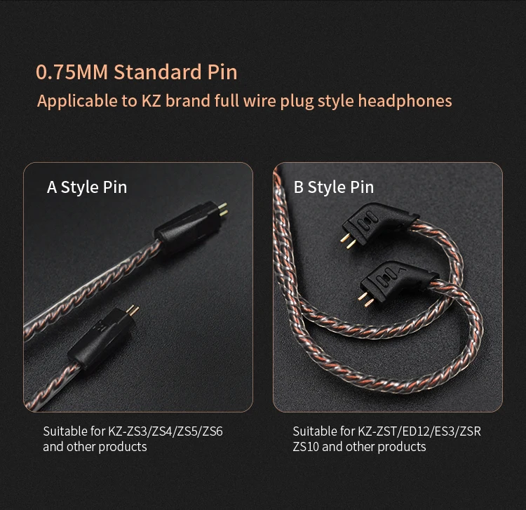 KZ ZSN ZS10 PRO кабель высокой чистоты бескислородной меди Модернизированный кабель KZ ZS5/ZS6/ZSA/ED16/ZSN/ZST/ZS10/AS10/AS12/AS16