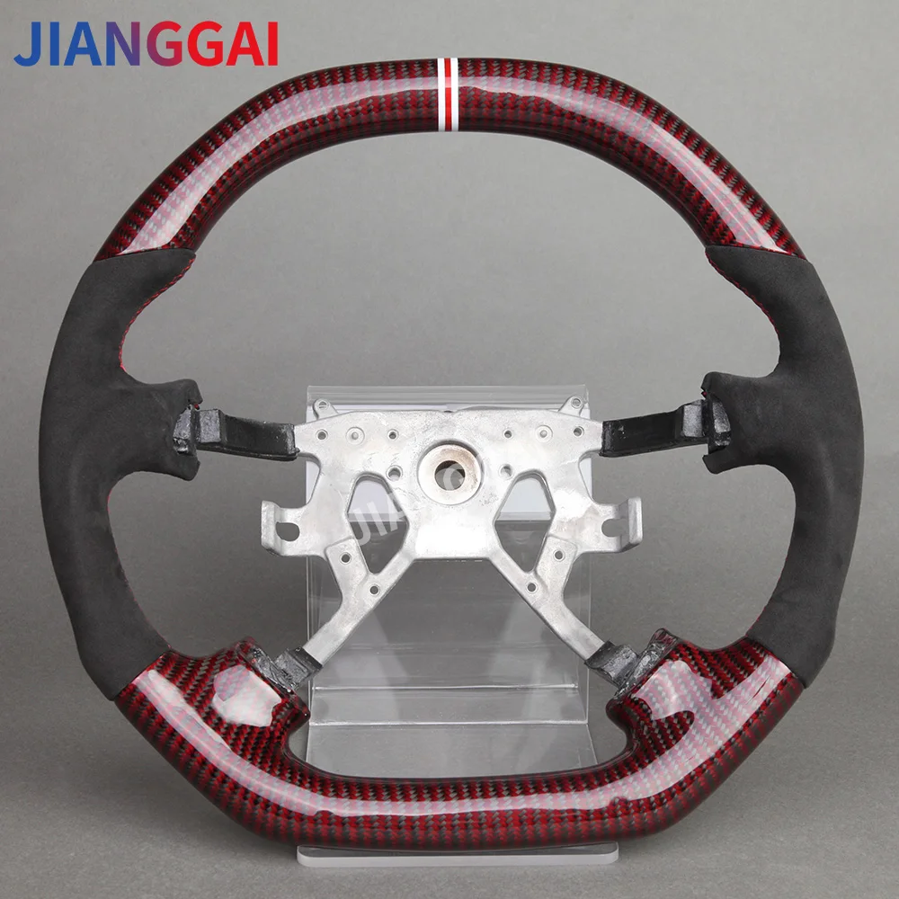 Steering Wheel Red Black Carbon Fiber Italy Alcantara Fit For Nissan