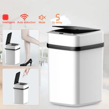 

Home Automatic Smart Waste Bins Auto Sensor Dustbin Trash Can Kitchen Garbage Can