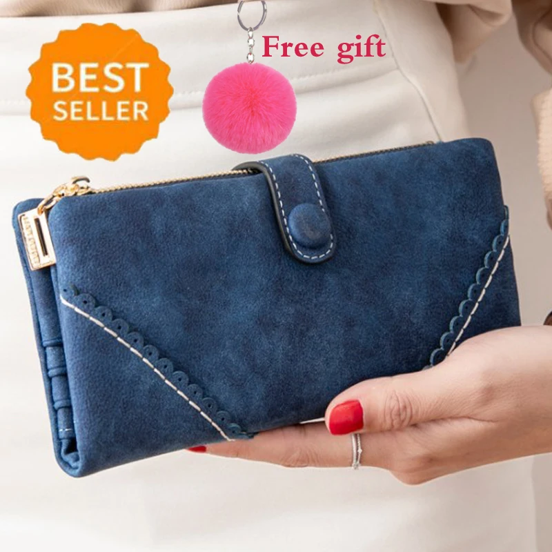 

New High quality Women RFID Long Bifold Wallet 18 Card Slots Card Holder 5.5" Phone Pocket Vegan Leather Dark Purple