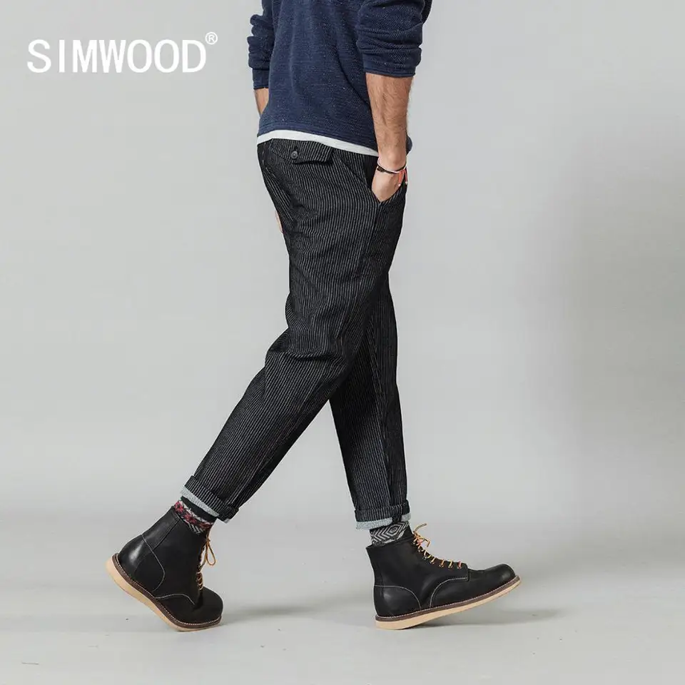 striped ankle pants mens