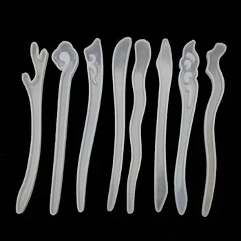 

2020 New 8Pcs DIY Classical Hairpin Silicone Mold Hair Sticks Jewelry Making Resin Craft