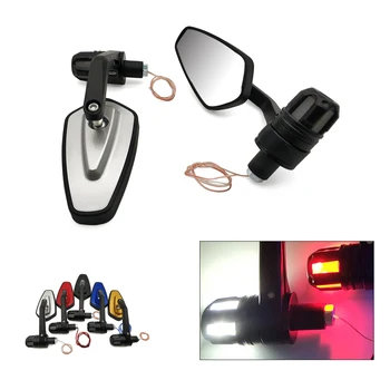 

Motorcycle Side Mirror LED Handle Bar End Mirrors Turn Signal light For Kawasaki ZRX 1100 1200 ZX 11 1100 7R 9 W800 Z750 ZX 6 9R