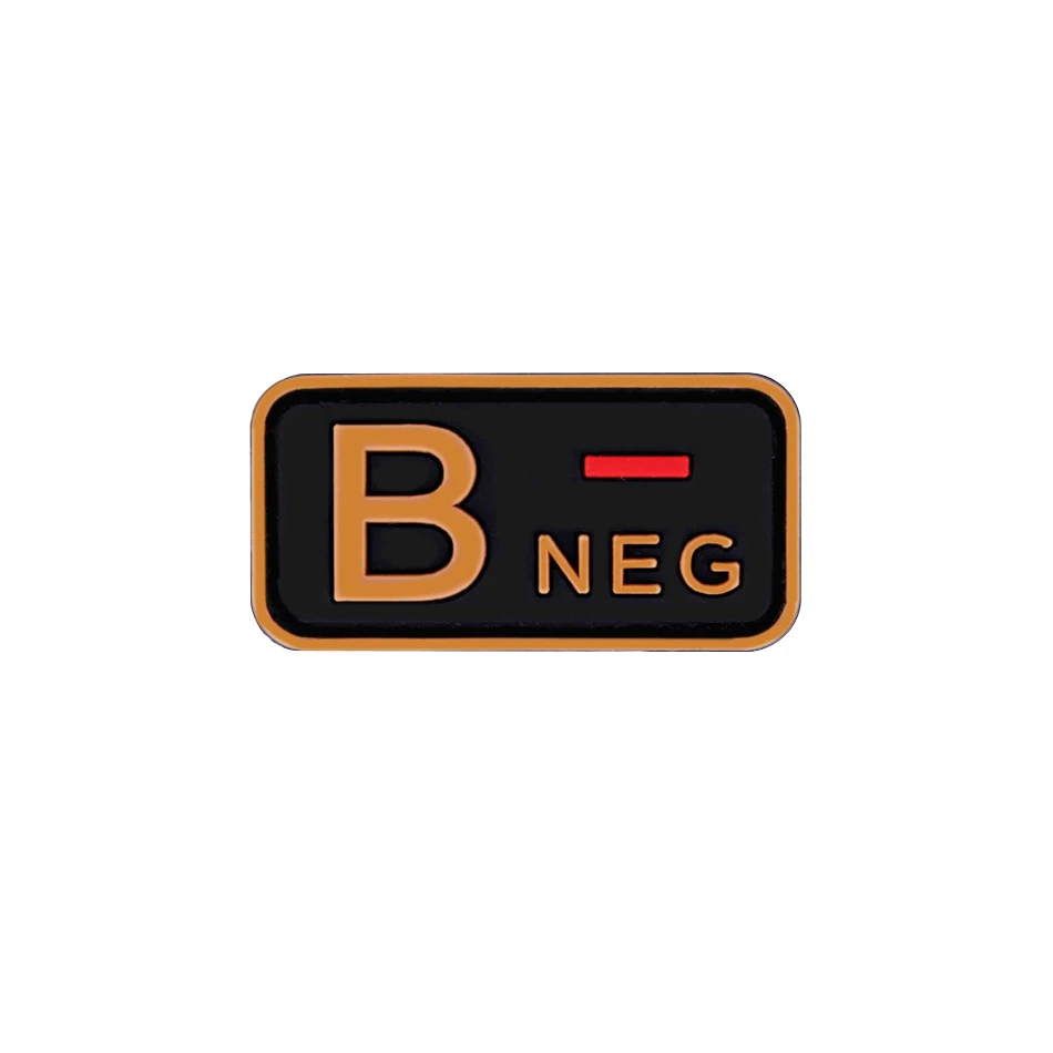 3D ПВХ A+ B+ AB+ O+ Положительный POS A-B-AB-O-отрицательный NEG Тип крови группа патч тактический боевой патчи военные резиновые значки - Цвет: 37