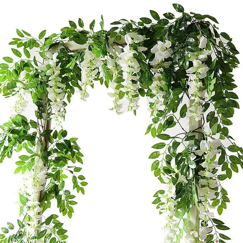 1pc 2m Flower String Artificial Wisteria Vine Garland Plants Flower String Artificial Wisteria Vine