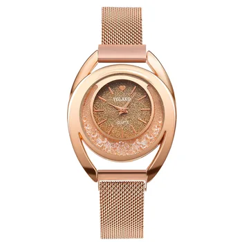 

Fashion Leisure Women Luxury Watches Personality Dial Quicksand Quartz Watch Alloy Mesh Belt Watch Relogio Feminino Reloj Mujer