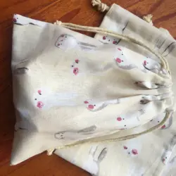 Хлопковый льняной многоцелевой мешочек на шнурке вечерние подарочные сумки с принтом кролика YILE91105a