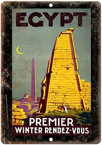 

Egypt Vintage Travel Vintage Retro Metal Tin Sign 8x12 Inch Decor