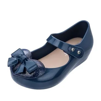 

Mini Melissa 2020 Girls Summer PVC Jelly Shoes Fashion Bowknot Style Soft Kids Baby Girls Princess Shoes Flat Beach Sandals