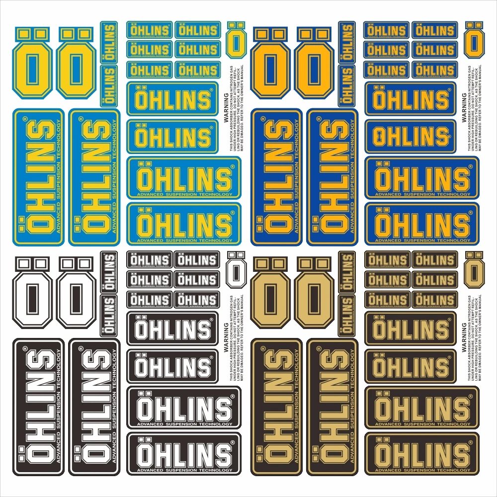 A Set Of Ohlins Logo Quality Waterproof Reflective Stickers For Shock Absorption Of Kawasaki Yamaha Suzuki Honda Motorcycle Decals Stickers Aliexpress