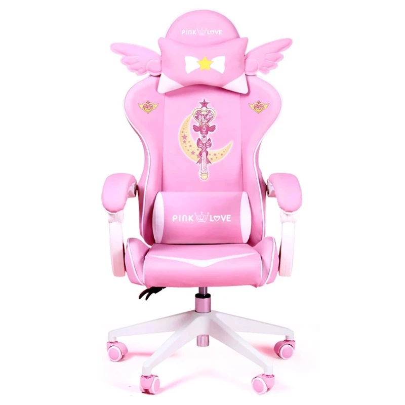 executive chair Pink Magic Gaming Chair Girl Game Competitive Rotating Chair Home Liftable Computer Chair Fashion Comfortable Anchor Live Chair study chair Office Furniture