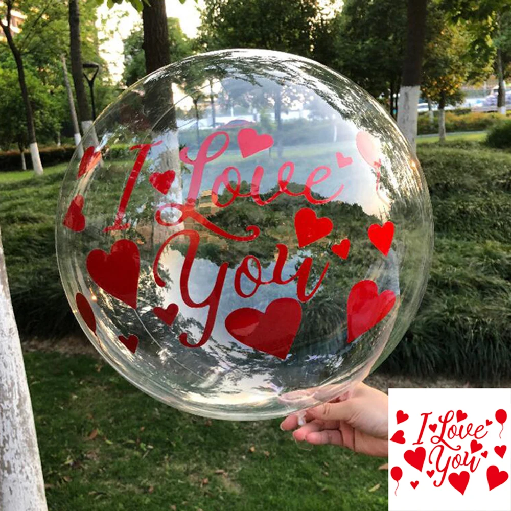 Украшение сделай сам цвет красный надпись I Love You Bobo прозрачное украшение для