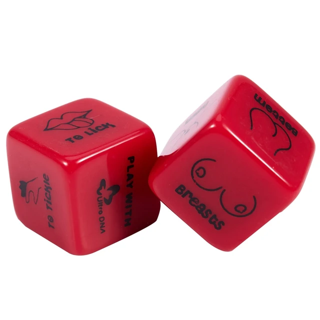 2Pcs/Pair 18Mm Dice Set Red Acrylic Club Party Sex Gambling Erotic Dice Toy Couple Novelty Love Funny Punishment Gift Board Game 1