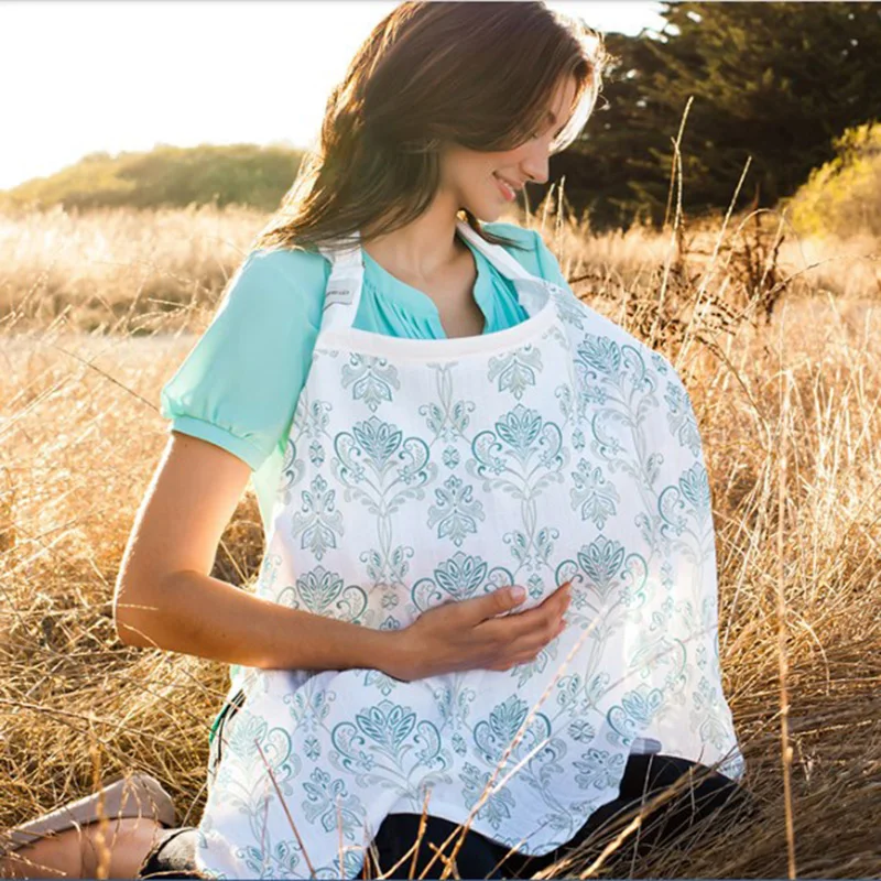 100%Cotton Breathable Breastfeeding Cover Baby Infant Adjustable Privacy Apron Outdoors Feeding Baby Nursing Cloth Nursing Cover