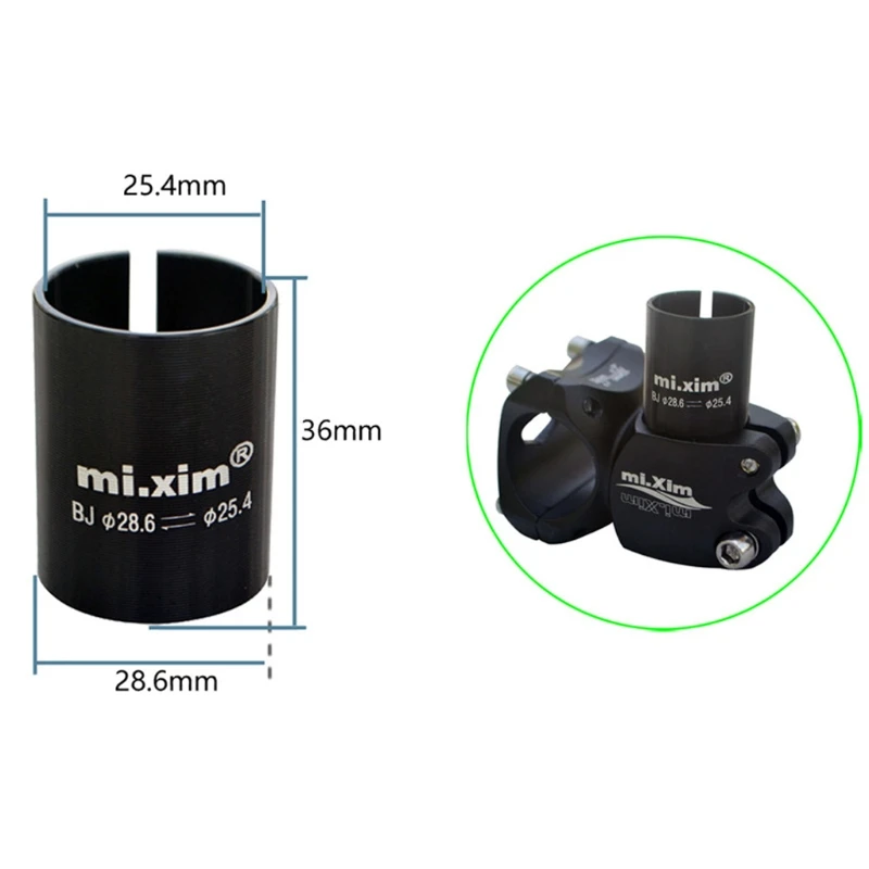 Aluminum Alloy Bicycle Handlebar Shim Stem Reducer Adapter For 25.4 To 28.6mm 