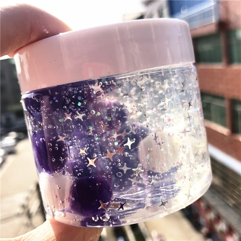 

180ml Colorful Fluffy Slime Purple Star Polymer Clay Super Light Soft Cotton Charms for Slime Kit Antistress Toys