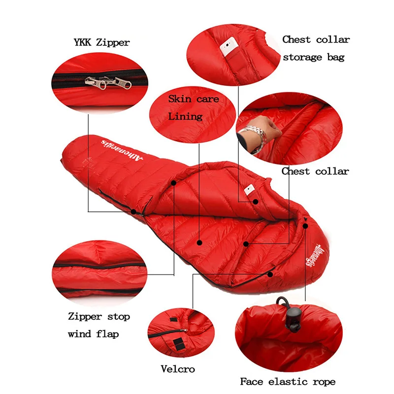 Спальный мешок Athenaegis для взрослых 1500 г с белым гусиным пухом|winter sleeping bag|down bagsleeping