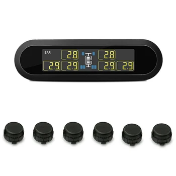 

Wireless LCD Tire Pressure Monitor System TPMS with 6 External Sensors T650 for Van RV Trailer