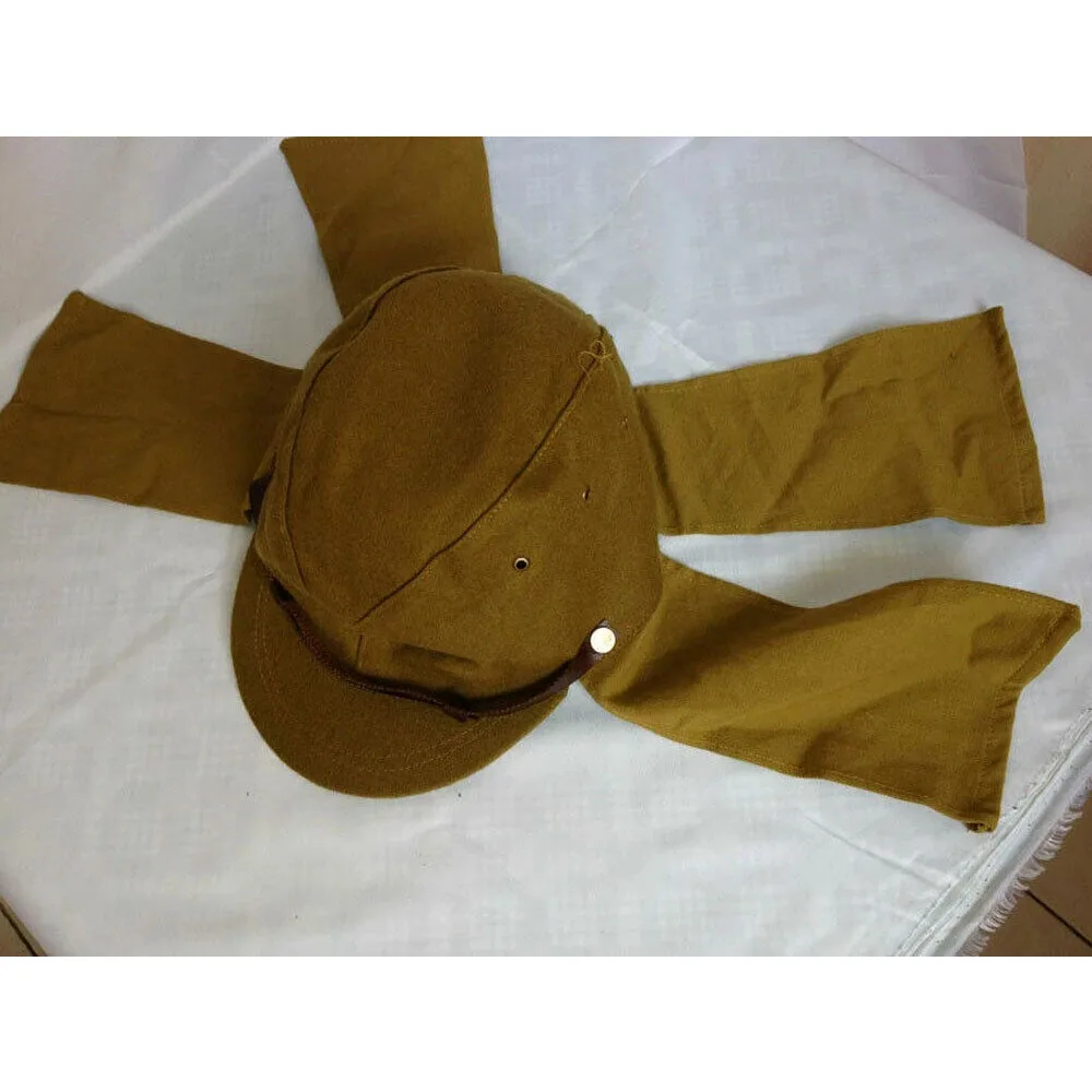 Reproduction WWII WW2 Japanese Army IJA Soldier Field Wool Cap Hat With Neck Shade Flap