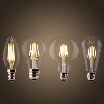 Led Gloeilamp E27 Retro Edison Lamp 220V E14 Vintage C35 Kaarslicht Dimbare G95 Globe Ampul Verlichting Cob home Decor