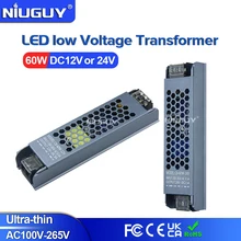 

Ultra Thin LED Power Supply DC 12V 24V Lighting Transformers 60W AC 100V-265V Driver For LED Strips