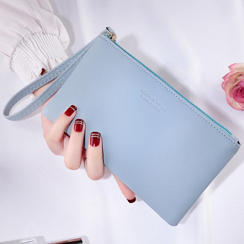 1 PCS Ladies mini clutch bag PU leather wallet card case mobile phone bag clutch bag with zipper wrist coin purse holiday gift 