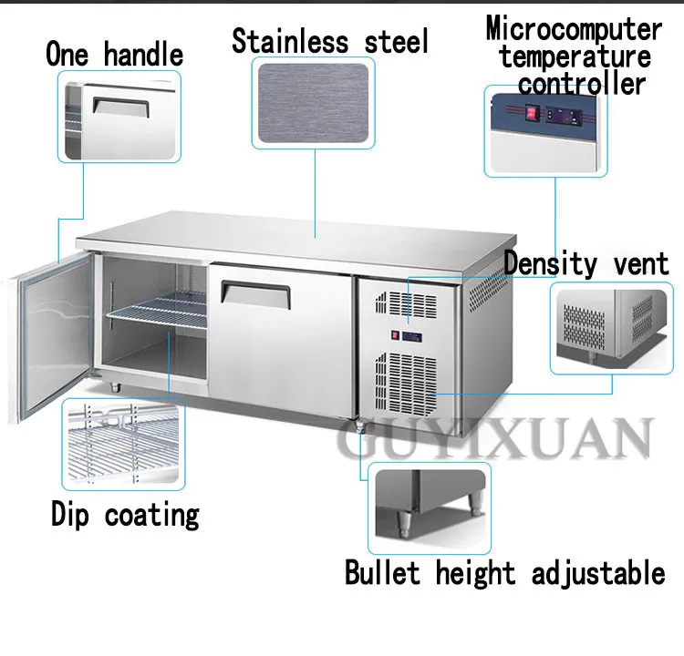 220 В коммерческий холодильник большой емкости горизонтальный морозильник десертный магазин чай магазин консоль свежий шкаф 1800 Вт