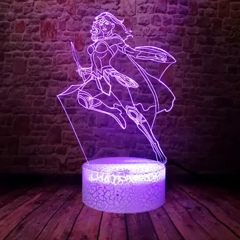 

Flashing DC Model 3D Illusion LED Desk Nightlight Colorful Changing Light Wonder Woman action & toy figures