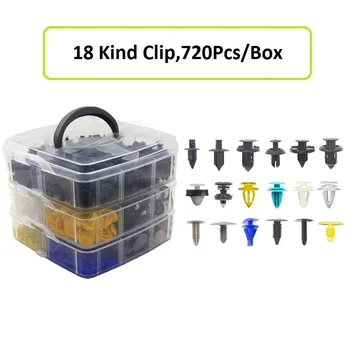 

Universal 720Pcs Mixed Car Fasteners Auto Bumper Rivet Retainer Push Engine Cover Fender Fastener Clips