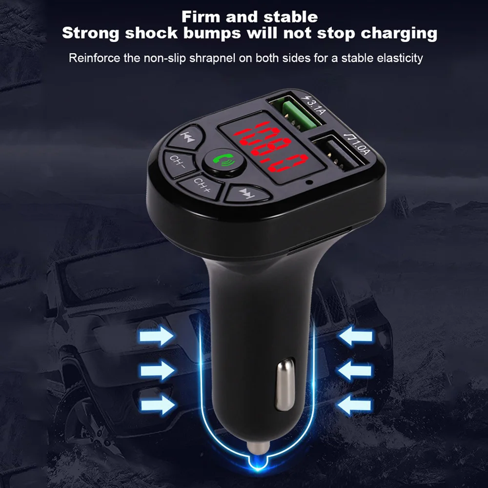 BTE5 Автомобильный MP3-плеер Bluetooth fm-передатчик автомобильный fm-модулятор двойной usb зарядка-порт для 12-24 В общего транспортного средства
