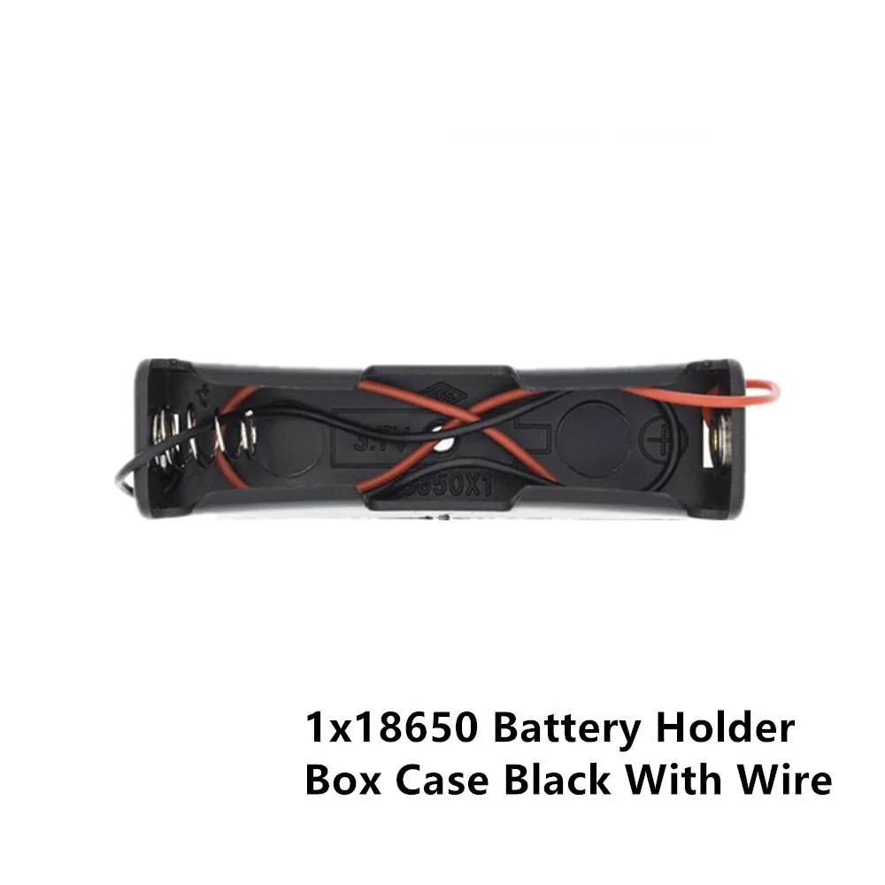 Battery Holder Plastic Standard Size AA/18650 Black With Wire Lead 3.7V/1.5V Clip