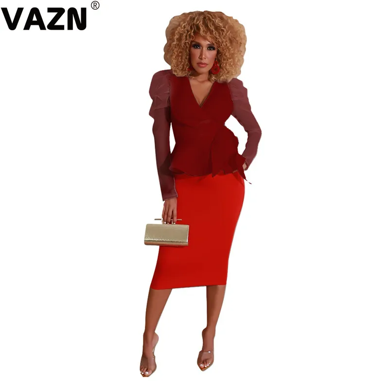 VAZN LO6243, новинка, для молодых леди, для заметок, сексуальная, Клубная, для взрослого возраста, модная, однотонная, длинный рукав, бандаж, глубокий v-образный вырез, женская, дикая, Джокер, верхняя одежда
