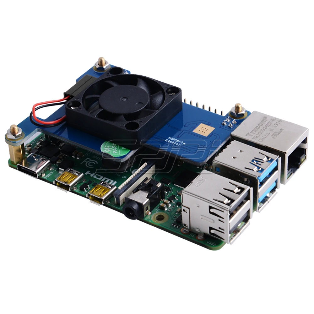 52Pi Raspberry Pi PoE HAT модуль питания через Ethernet плата расширения с охлаждающим вентилятором 30x30x7 мм для Raspberry Pi 4B/3B