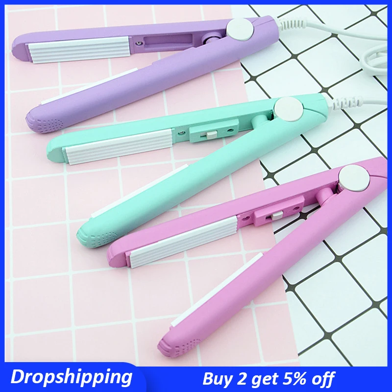 MIni plancha alisadora de pelo niña, alisadora cabello, de pelo portátil, plancha para mujer, Onda de cabello 220V, enchufe europeo|Planchas de pelo| - AliExpress