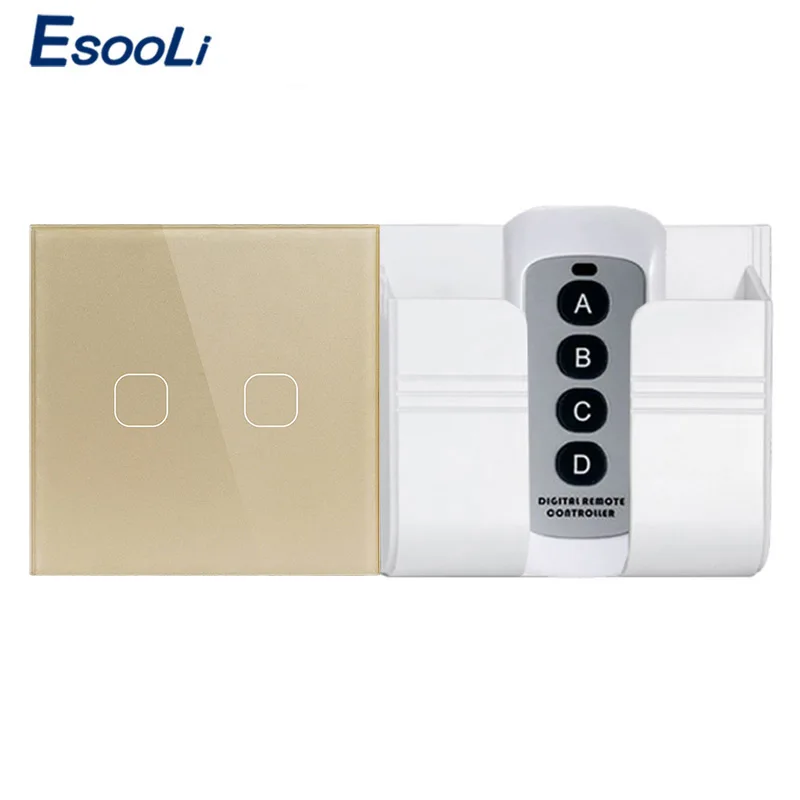 

EsooLi EU/UK Standard Wireless Remote Control Light Touch Switches Remote Control Wall Switch Home Automation Touch Switch