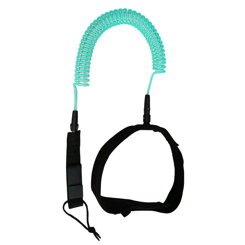 10ft Coiled Surfboard Leash Leg Rope Surfing Ankle Strap Surfing Board Leg Leashes Surf Cord String for Stand Up Paddle Boarding