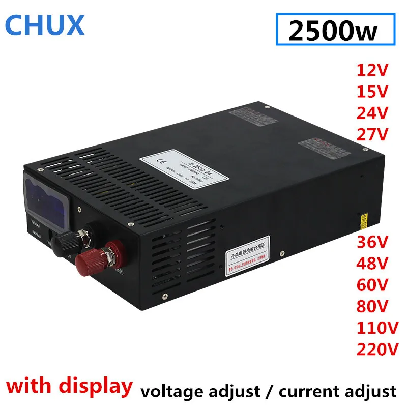 

Switching Power Supply Adjustable 0-12V 15V 24V 36V 48V 60V 80V 100V 110V 200V 300V 2500W AC to DC Led Dispaly Power Supply