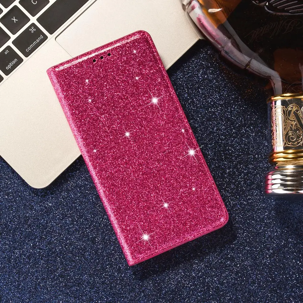 

Luxury Magnetic Flip Wallet Case For iPhone 11 Pro Xs Max Xr X 5 5S SE 6 6S 7 8 Plus Leather Stand Shining Cover