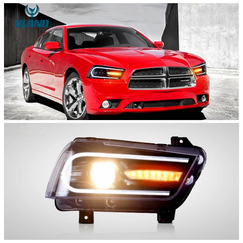 VLAND factory for car headlight Charger LED head lamp 2011 2012 2013 2014 with turn signal sequential indicator | Автомобили и