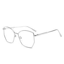 Новые летние оправа для очков в стиле ретро тренд дикие без количества очков для чтения полигон металлические индивидуальные Повседневные очки для вечеринки унисекс