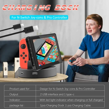 

2020 Game Controller Charger Charging Dock Stand Station Holder stand for Nintendo Switch Joy-Con Game Console with Indicator