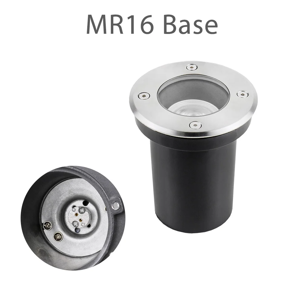 Светодиодный утопленный светильник IP67 GU10 MR16 12v 85-265V Светодиодные грунтовые светильники открытый скрытый точечный дворовый ландшафтный светильник - Испускаемый цвет: Square MR16 Base